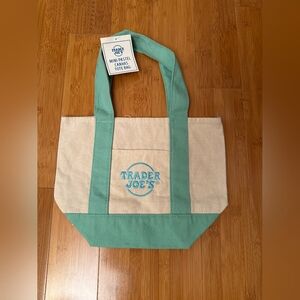 New Trader Joe's Paatel Green Mint Mini Canvas Tote